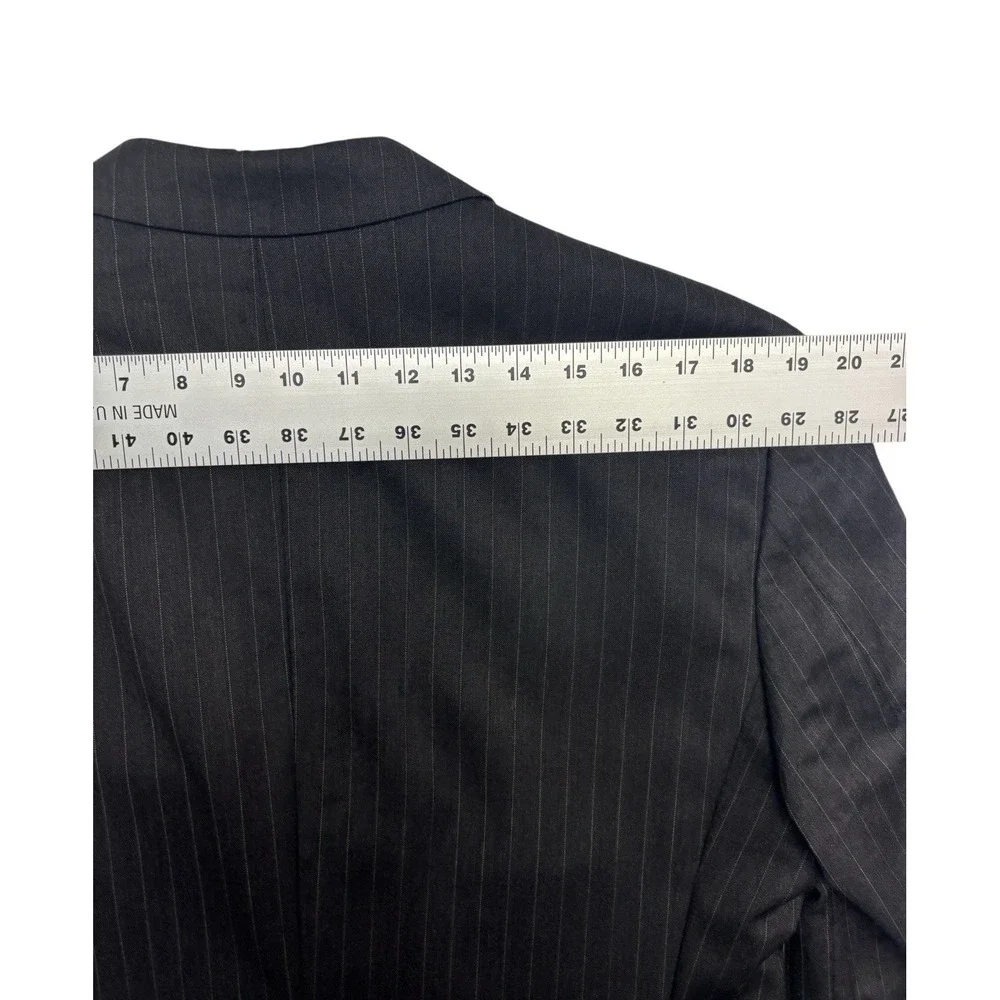 vtg Y2K Jones New York 38L 34x32 Charcoal Striped 2pc Pant‎ Suit Wool Pleated